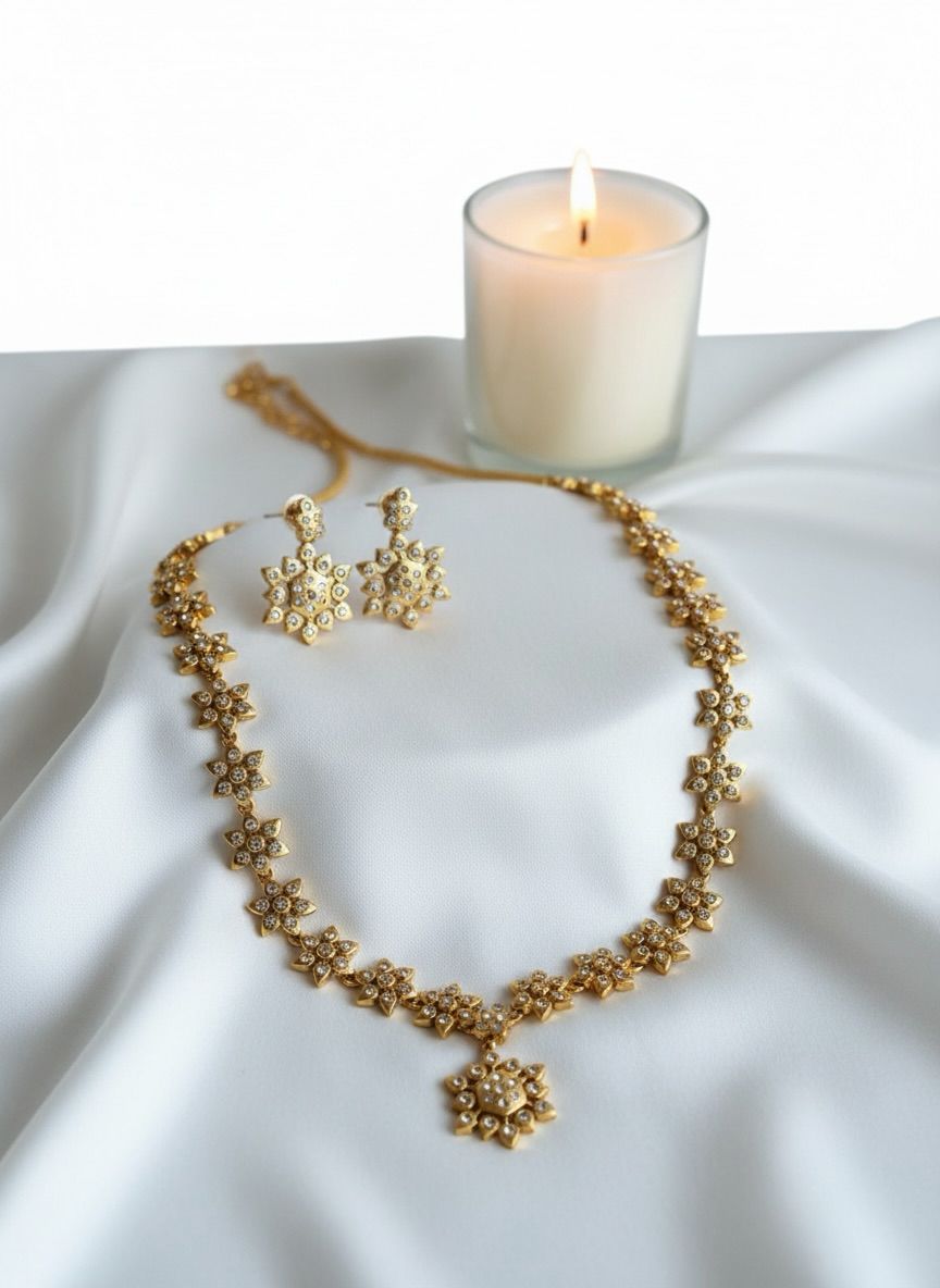 Matt Antique Finish Necklace and Earrings