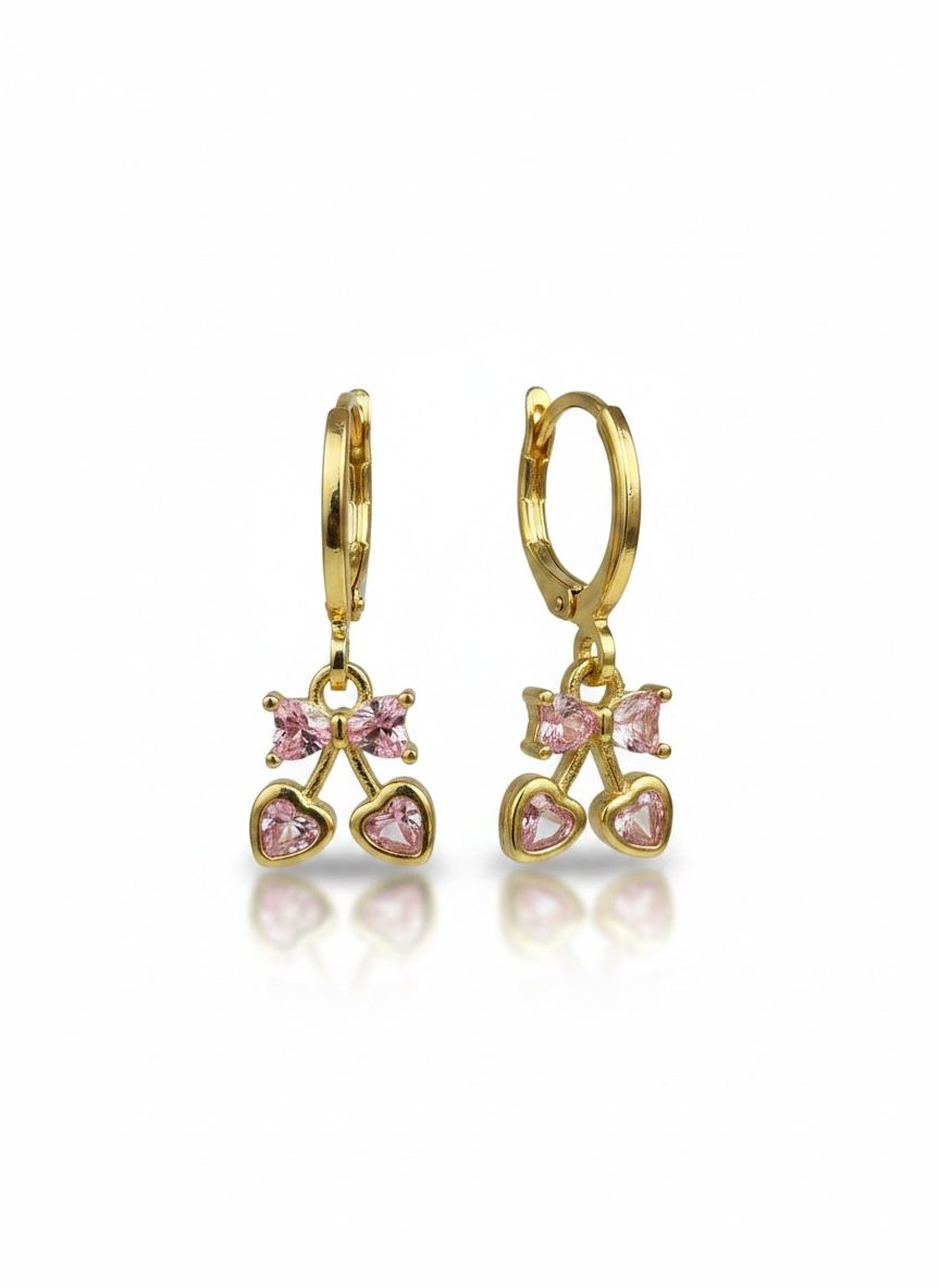 Pink Bow Earrings
