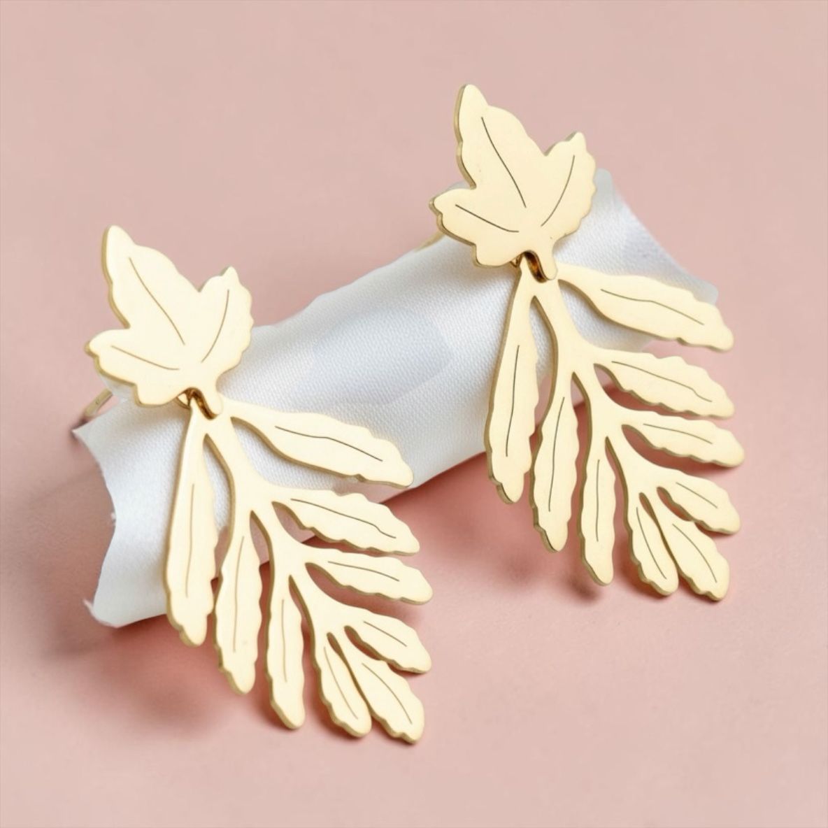 Golden Leaf Anti-tarnish Earrings