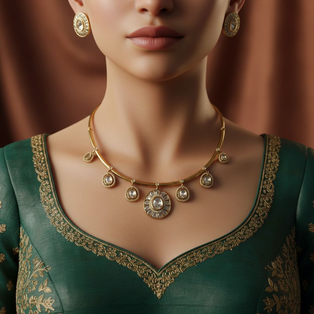 White Crystal Antique Finish Necklace and Earrings