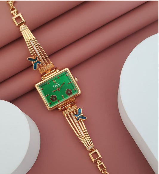 Green Square Dial Antitarnish Watch