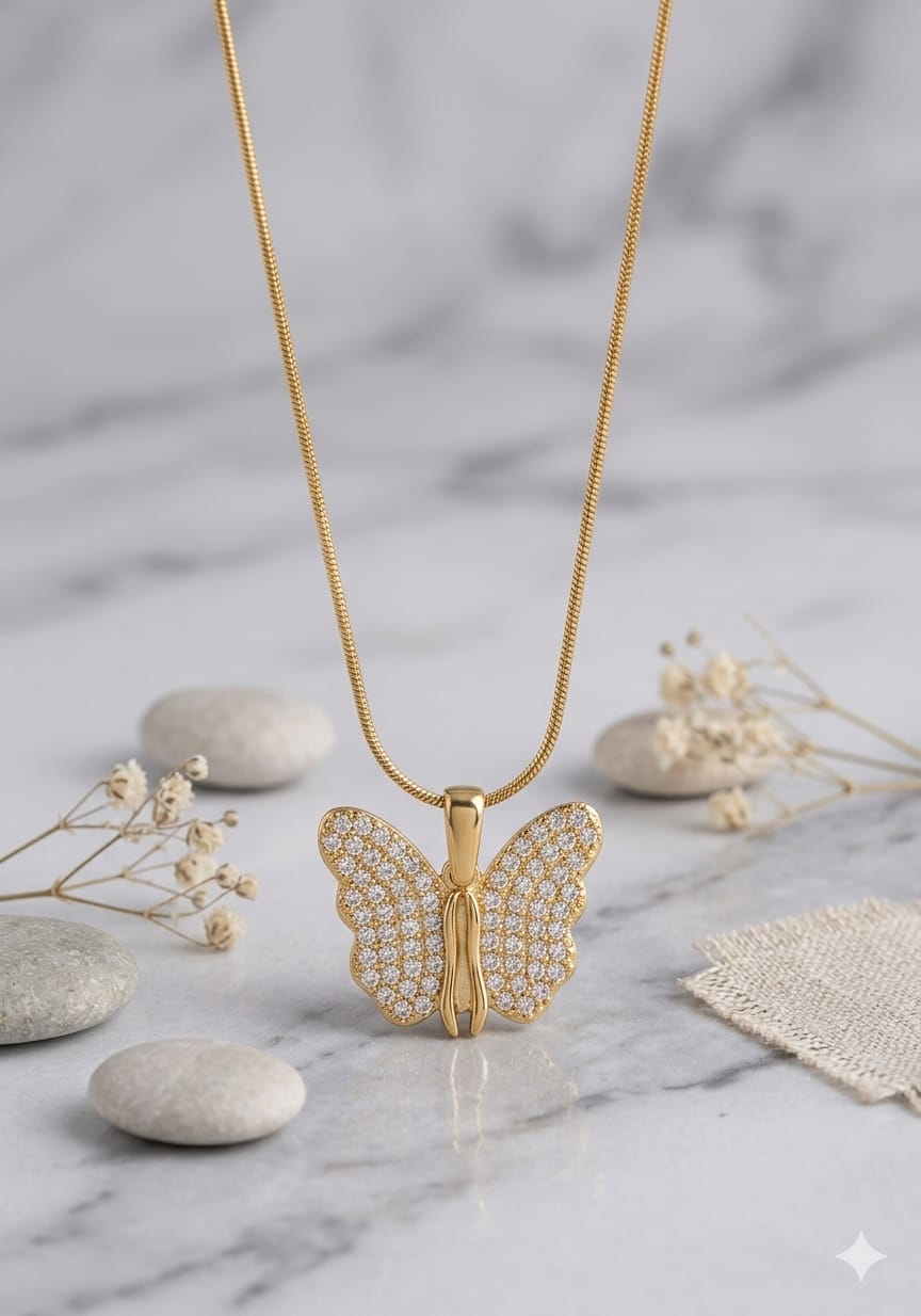 Crystal Butterfly Necklace