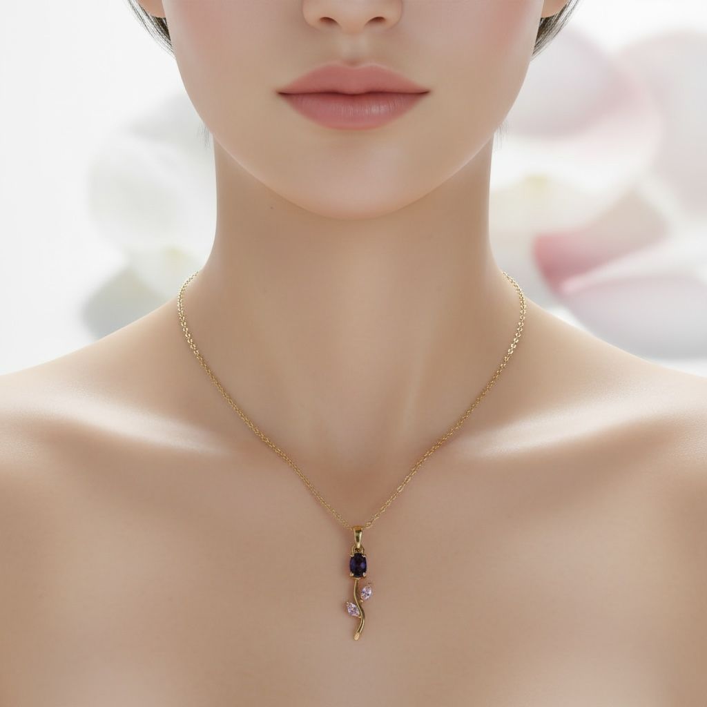 Purple Tulip Necklace and Earrings