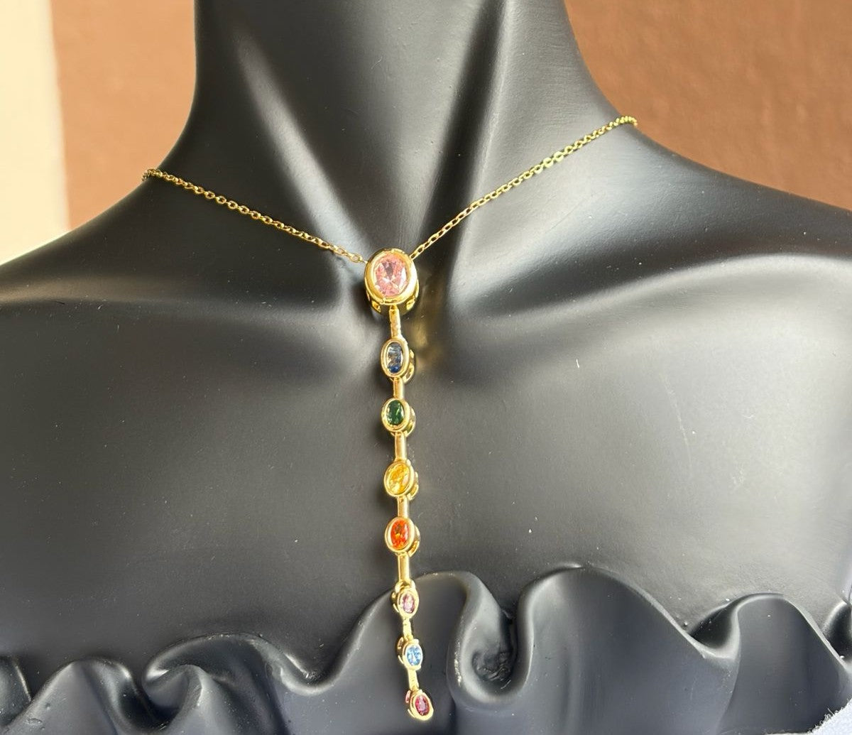 Multi Stone Anti Tarnish Necklace