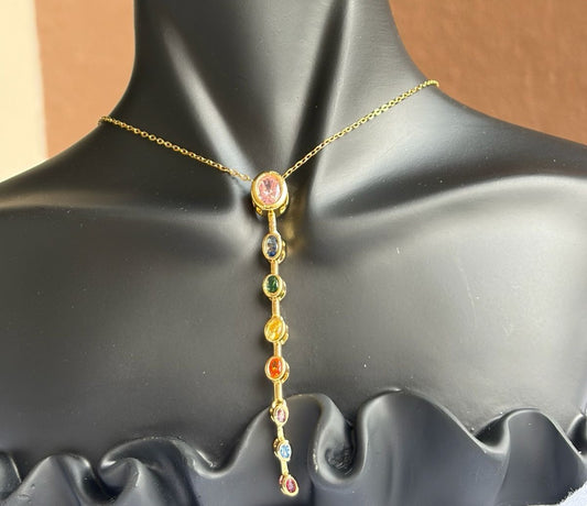 Multi Stone Anti Tarnish Necklace