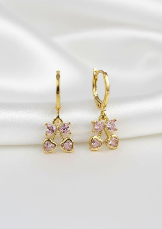 Pink Bow Earrings
