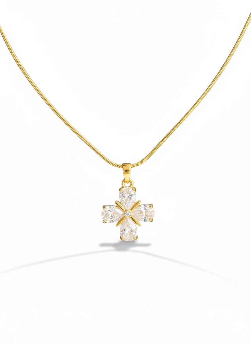 White Crystal Anti Tarnish Necklace
