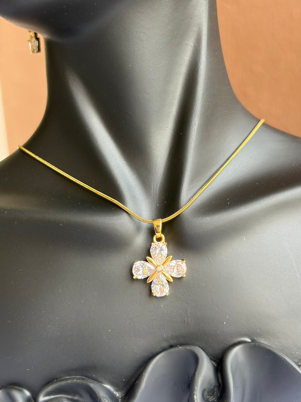 White Crystal Anti Tarnish Necklace