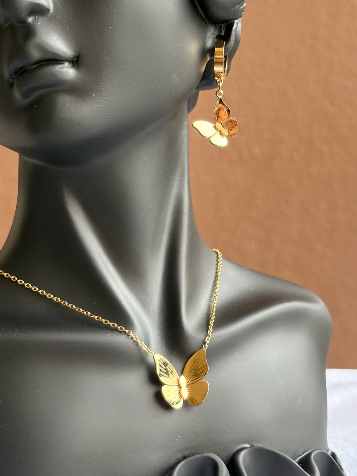 Butterfly Anti Tarnish Necklace and Earrings