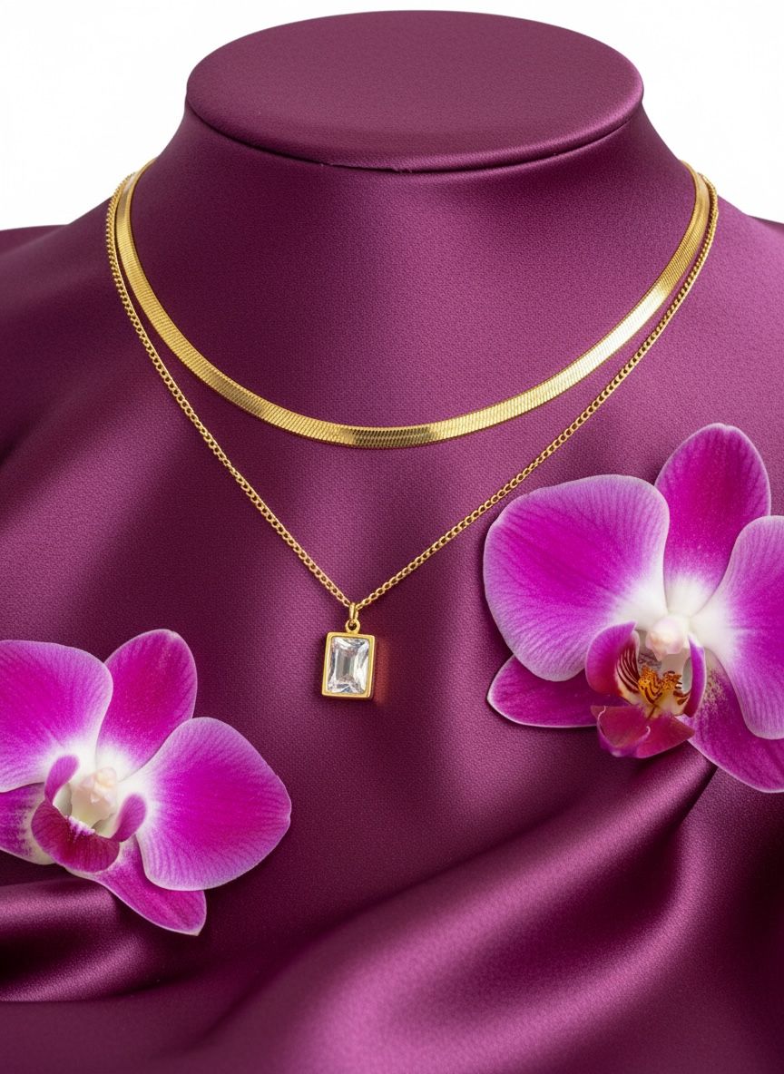 Double layer Crystal Necklace