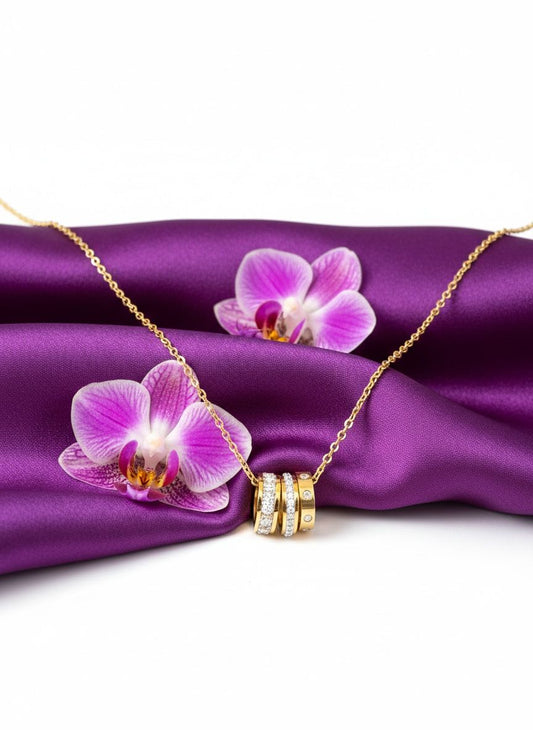 Three Cylindrical Anti Tarnish Necklace