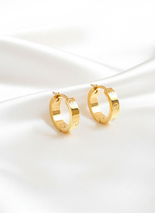 Circular Golden Anti Tarnish Earrings