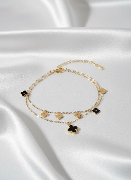 Black Clover Anti Tarnish Single Anklet