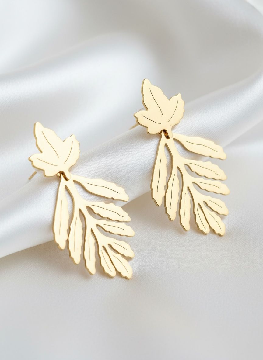 Golden Leaf Anti-tarnish Earrings