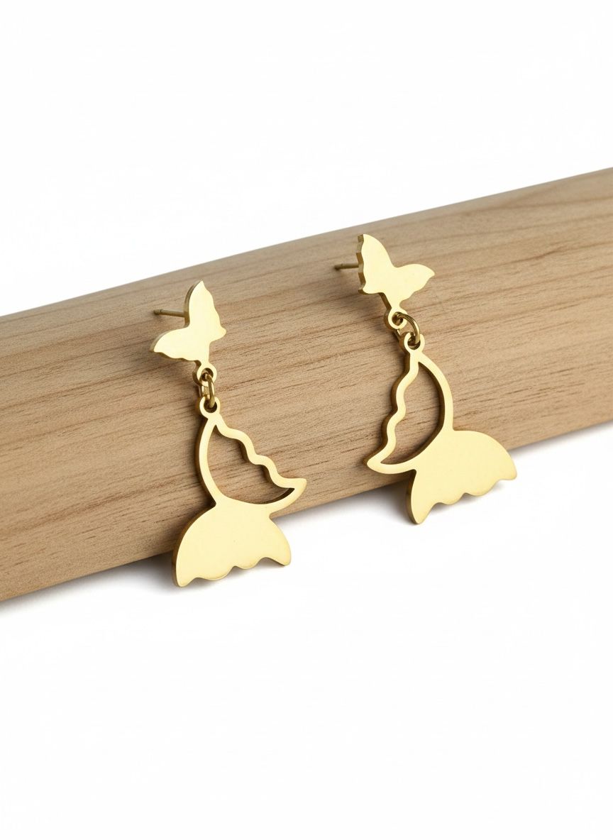 Golden Butterfly Anti-tarnish Earrings