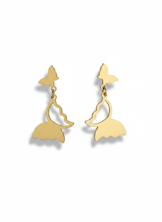 Golden Butterfly Anti-tarnish Earrings