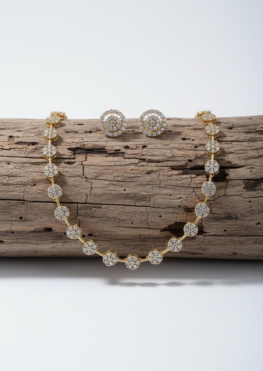 WhiteAD Antique Finish Necklace and Earrings