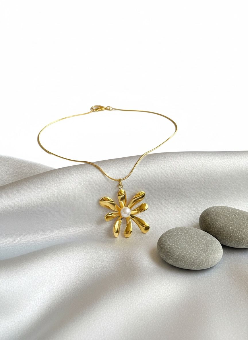Golden Flower Anti Tarnish Necklace