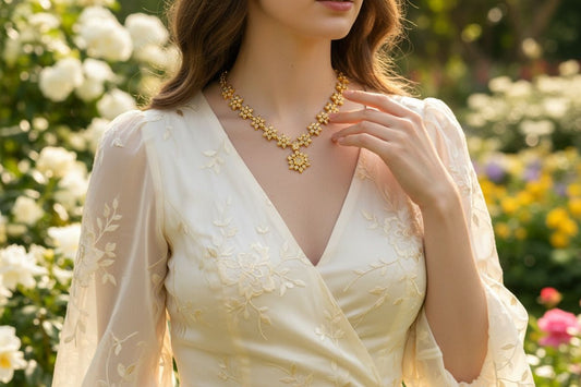 Matt Antique Finish Necklace and Earrings