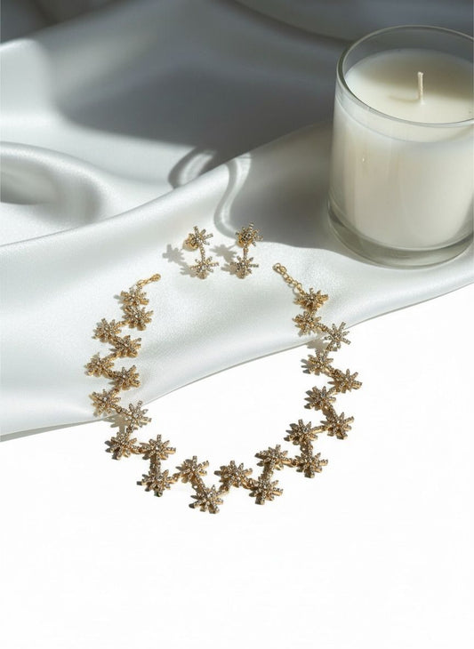 ZigZag Flower Necklace and Earring